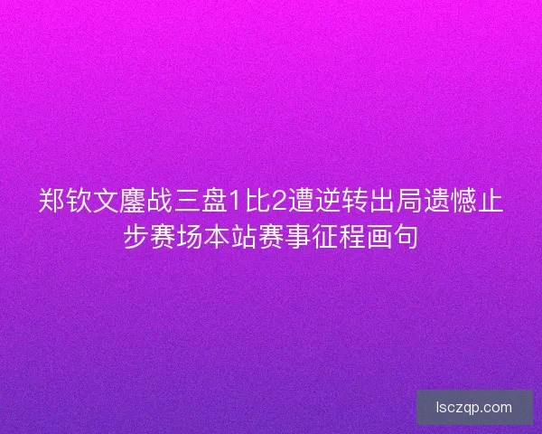郑钦文鏖战三盘1比2遭逆转出局遗憾止步赛场本站赛事征程画句